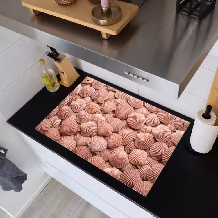 Schelpen - Patroon - Roze Inductie beschemer met haakjes klein -sfeer1