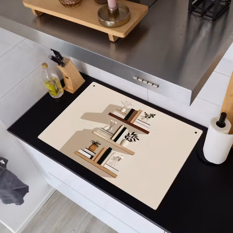 Plankjes - Boeken - Vaasjes - Planten Inductie beschemer met haakjes klein -sfeer1