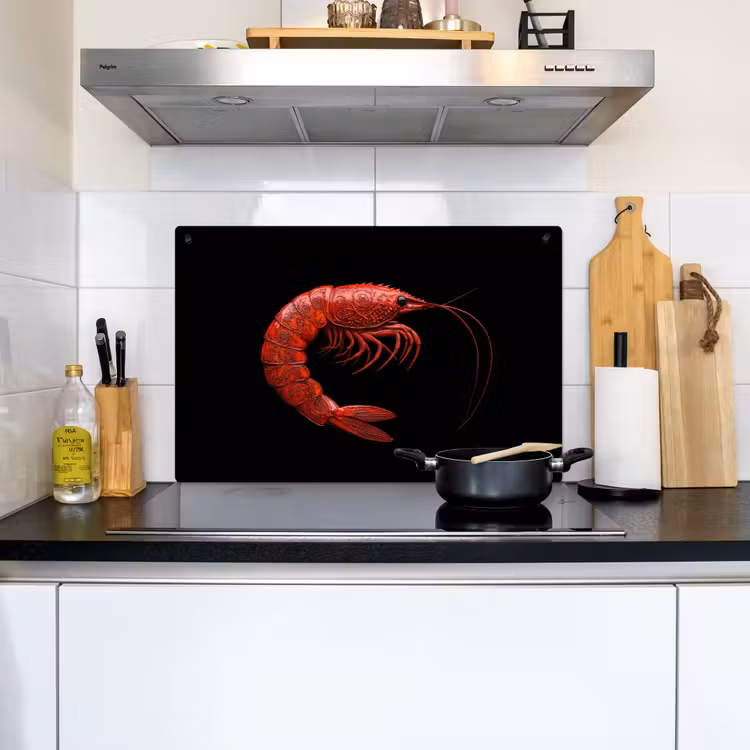 Garnaal - Rood - Dieren Inductie beschemer met haakjes klein -sfeer2
