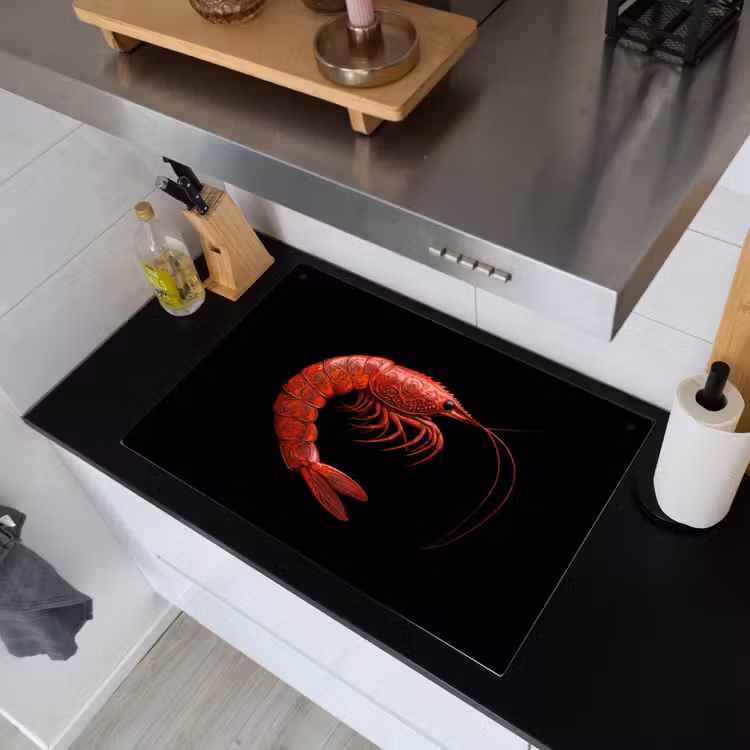 Garnaal - Rood - Dieren Inductie beschemer met haakjes klein -sfeer1