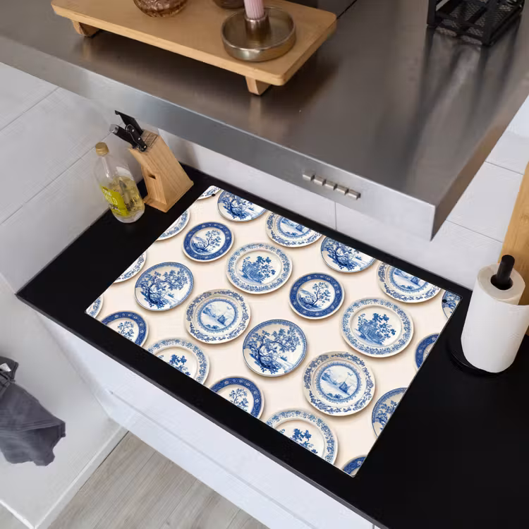 Borden - Bomen - Planten - Blauw Inductie beschemer met haakjes klein 777 -sfeer1