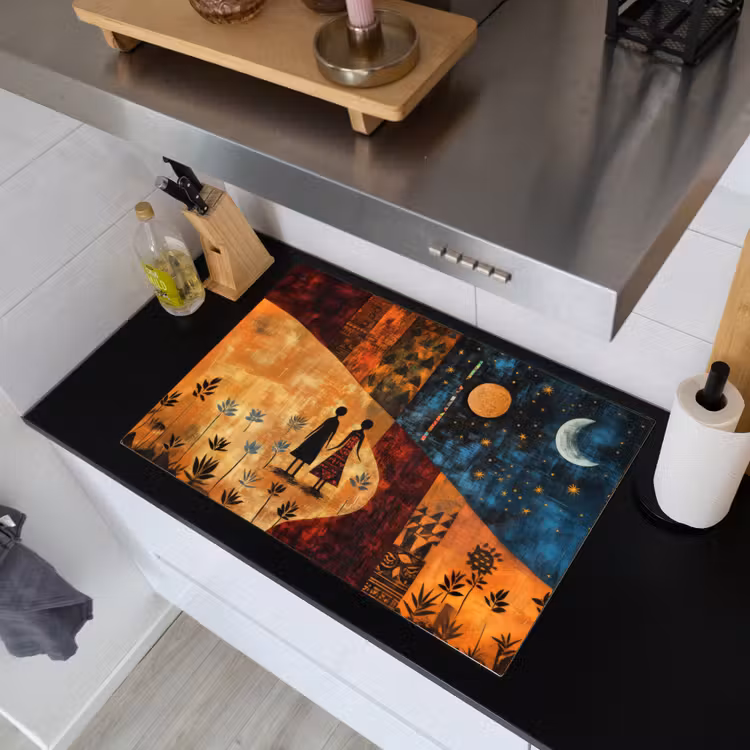 Silhouetten - Abstract - Zon - Maan Inductie beschemer met haakjes klein -sfeer1