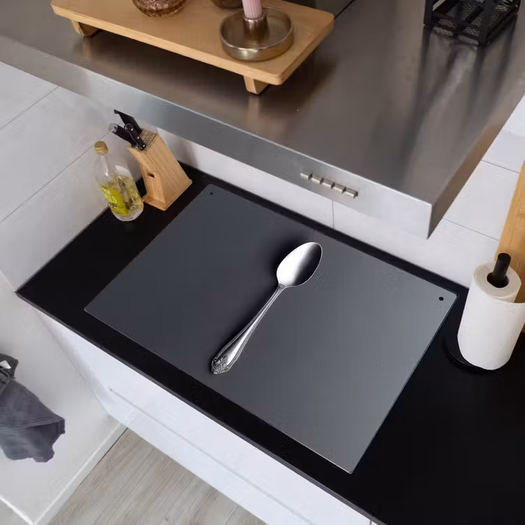 Zilver - Metaal - Lepel Inductie beschemer met haakjes klein -sfeer1