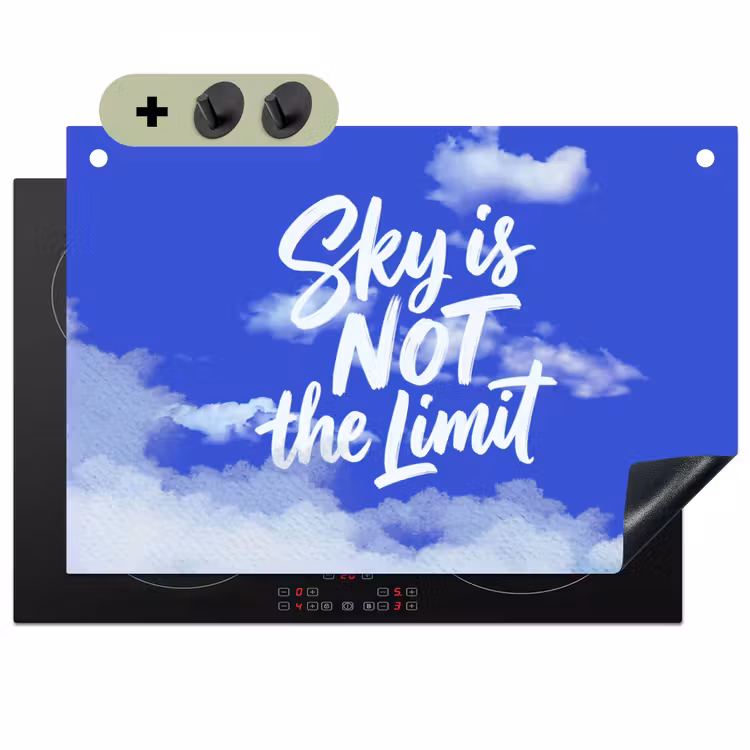 Sky is not the limit - Blauwe lucht - Wolken Inductie beschemer met haakjes klein -3d