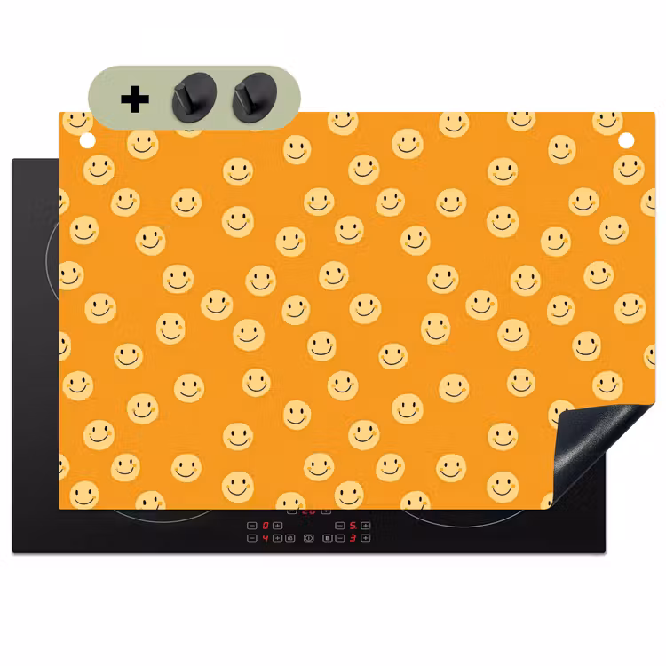 Smileys - Retro - Heel Inductie beschemer met haakjes klein 777 -3d
