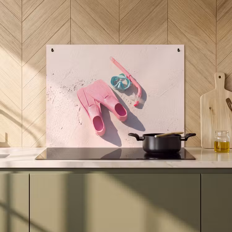 Snorkelset - Strand - Zomer - Roze Inductie beschemer met haakjes klein -sfeer2