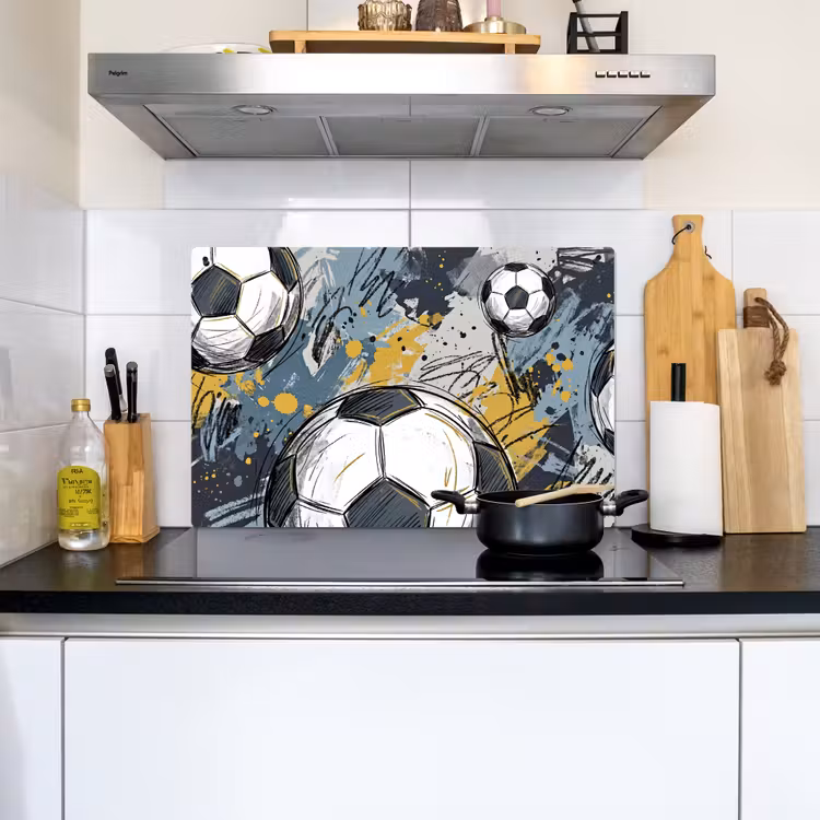 Voetbal - Abstract - Sport - Kleurrijk Inductie beschemer met haakjes klein -sfeer2