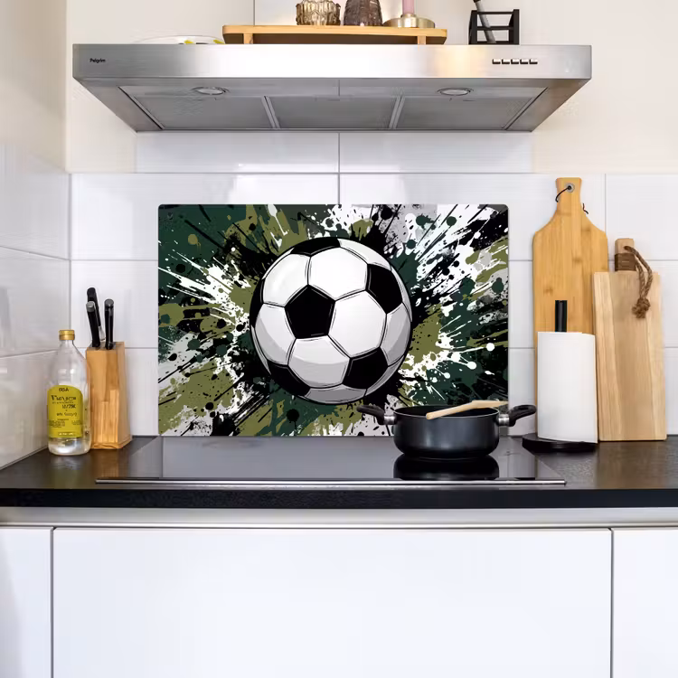 Voetbal - Verf - Spetters - Groen Inductie beschemer met haakjes klein -sfeer2