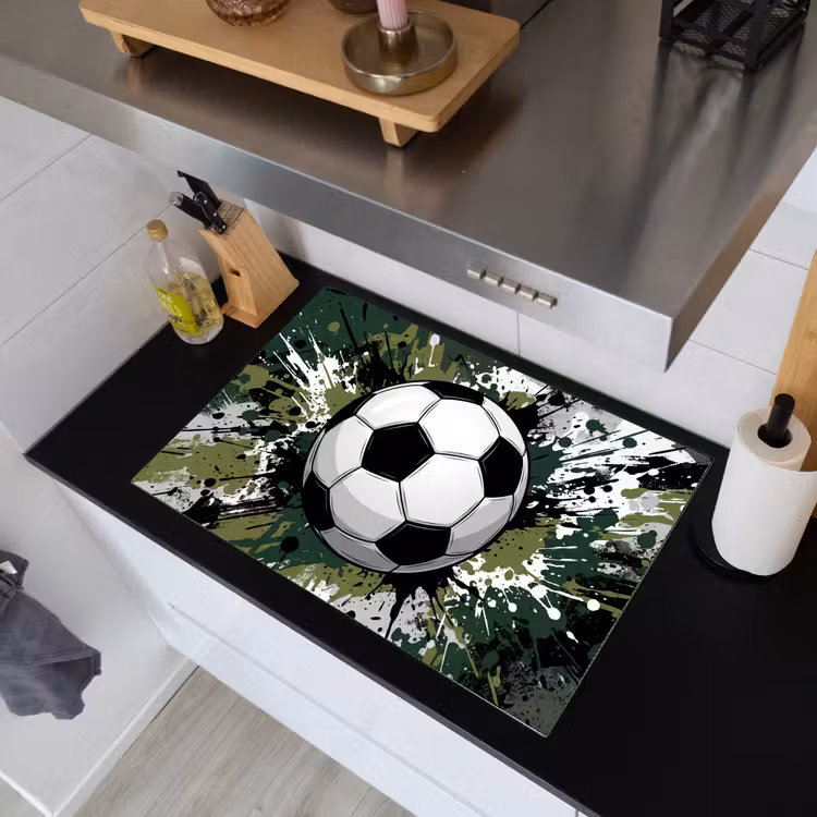 Voetbal - Verf - Spetters - Groen Inductie beschemer met haakjes klein -sfeer1