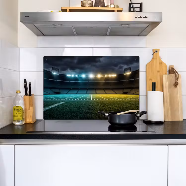 Voetbal - Stadion - Nacht - Modern Inductie beschemer met haakjes klein -sfeer2