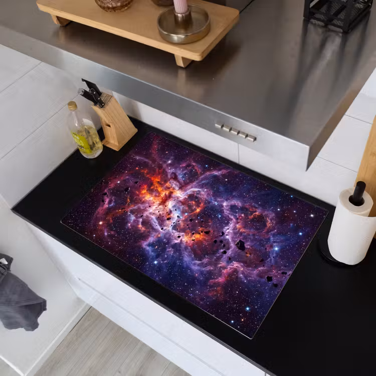 Space - Stars - Abstract - Colorful Inductie beschemer met haakjes klein -sfeer1