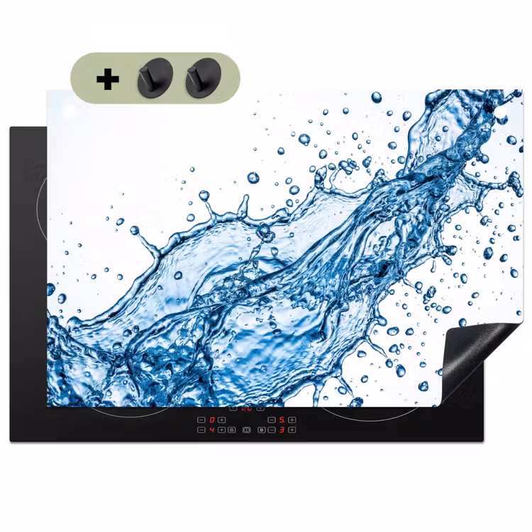 Spash - Water - Blauw Inductie beschemer met haakjes klein -3d