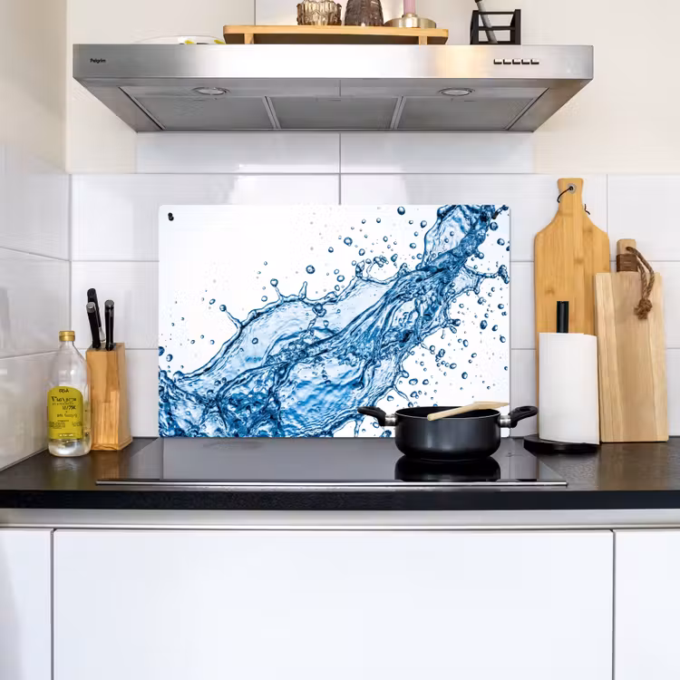 Spash - Water - Blauw Inductie beschemer met haakjes klein -sfeer2