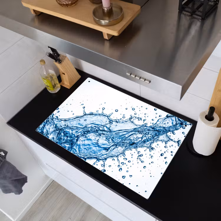 Spash - Water - Blauw Inductie beschemer met haakjes klein -sfeer1