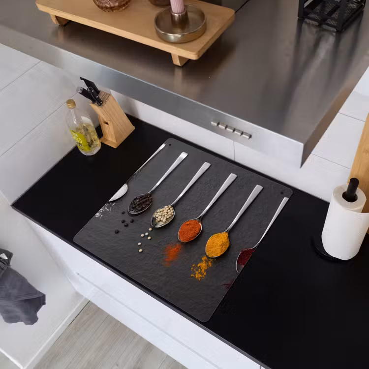Specerijen - Lepels - Tafel - Rustiek - Kruiden Inductie beschemer met haakjes middel -sfeer1