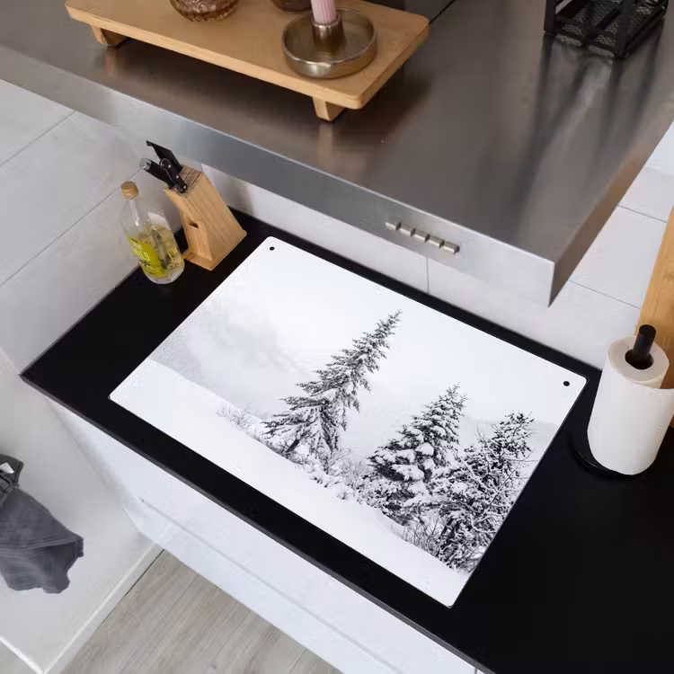 Fijnsparren - Sneeuw - Winter - Landschap - Stilte Inductie beschemer met haakjes klein -sfeer1