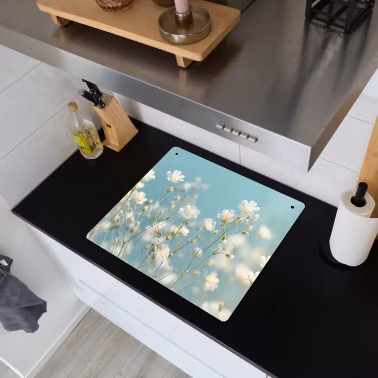 Stengels - Bloemen - Lucht - Wit Inductie beschemer met haakjes middel -sfeer1