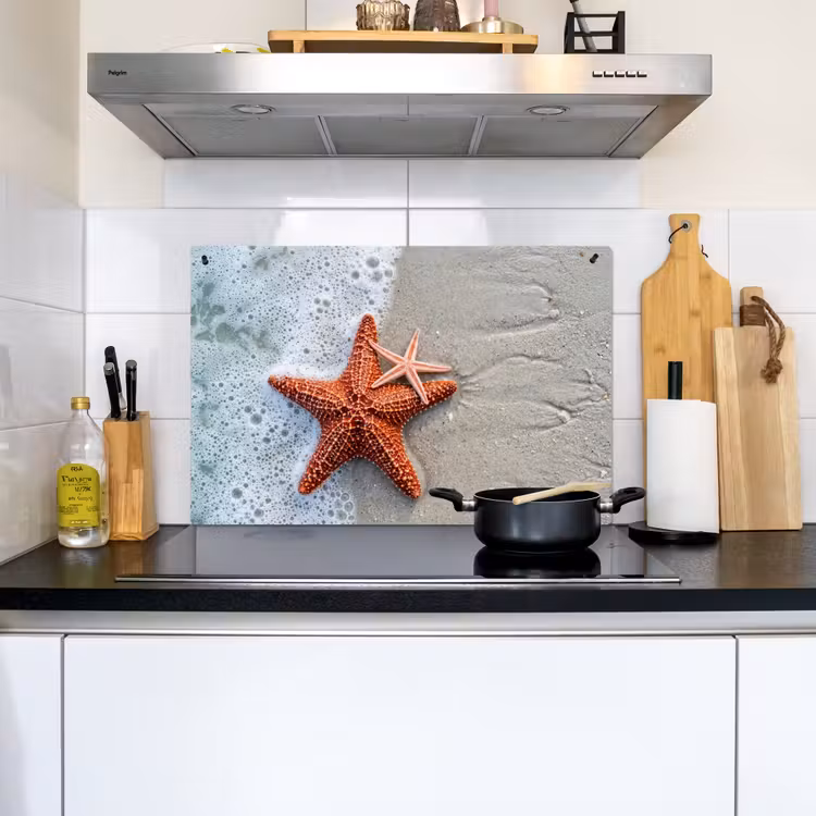 Zeester - Strand - Zee Inductie beschemer met haakjes klein -sfeer2