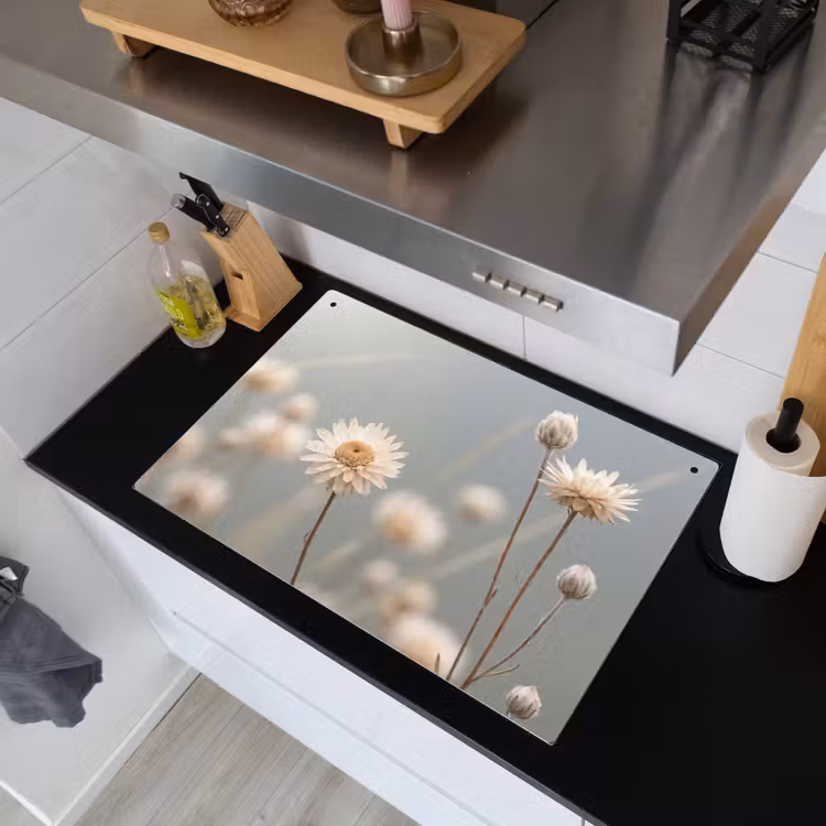 Strobloemen - Wit - Daglicht Inductie beschemer met haakjes klein -sfeer1