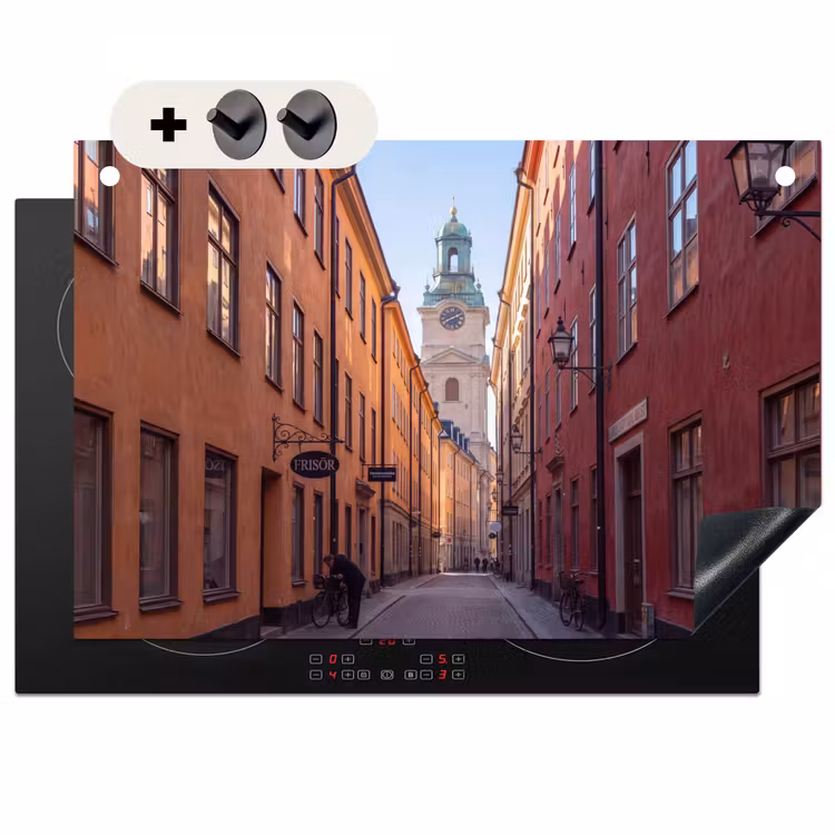 Straat - Klokkentoren - Stad - Architectuur - Historisch Inductie beschemer met haakjes klein -3d
