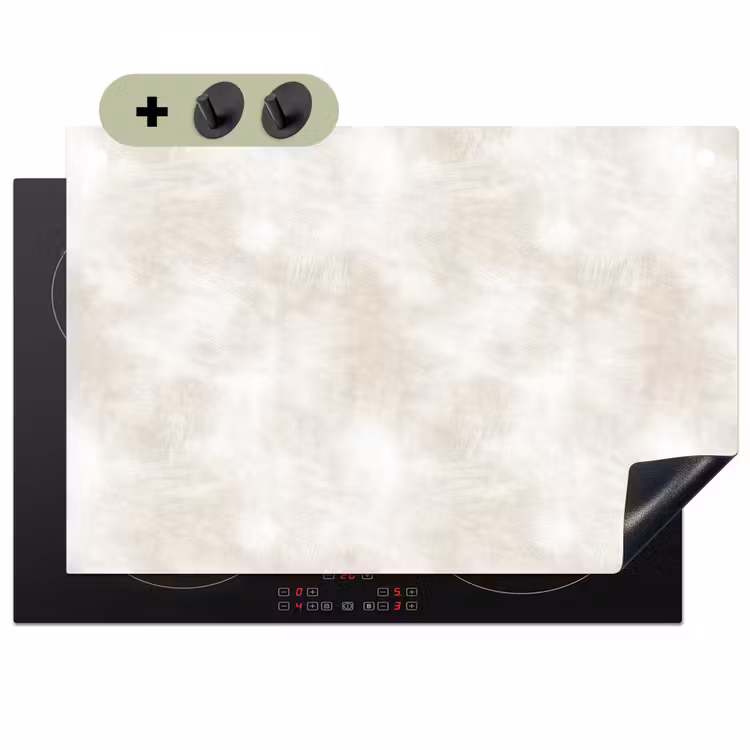 Subtiel - Structuur - Beige Inductie beschemer met haakjes klein 777 -3d