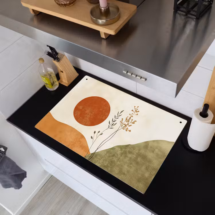 Zon - Abstract - Takken - Oranje Inductie beschemer met haakjes klein -sfeer1