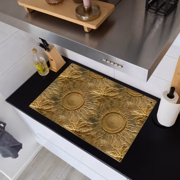 Zon - Reliëf - Antiek - Goud Inductie beschemer met haakjes klein 777 -sfeer1