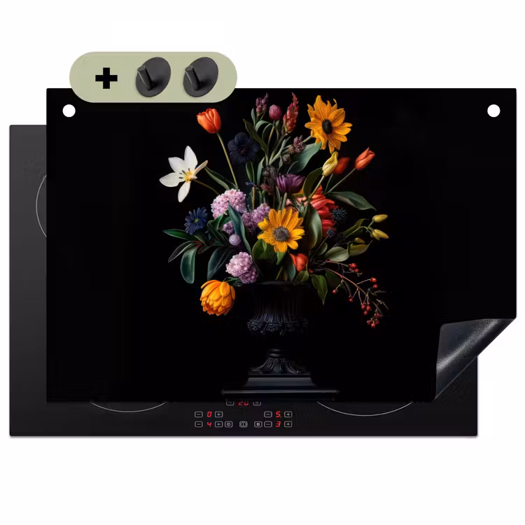 Zonnebloemen - Boeket - Kleurrijk Inductie beschemer met haakjes klein -3d