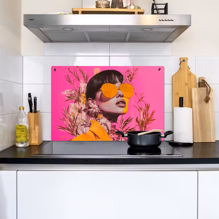 Zonnebril - Oranje - Vrouw - Planten Inductie beschemer met haakjes klein -sfeer2