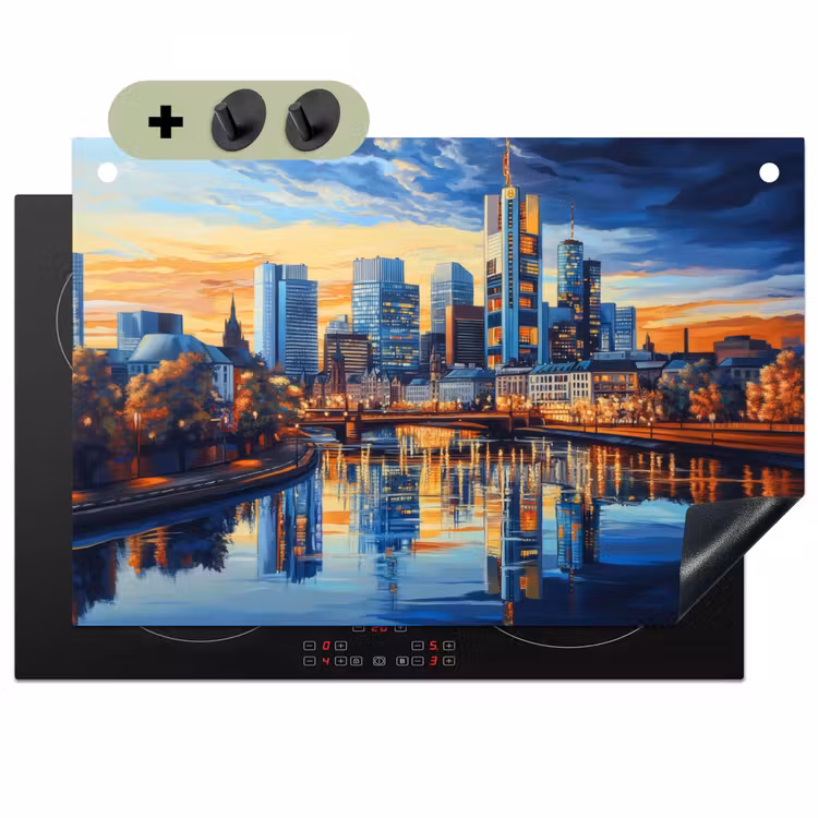 Zonsondergang Frankfurt - Stad - Skyline - Water Inductie beschemer met haakjes klein -3d