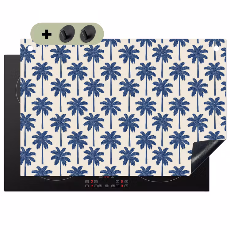 Symmetrisch - Palm - Blauw Inductie beschemer met haakjes klein 777 -3d