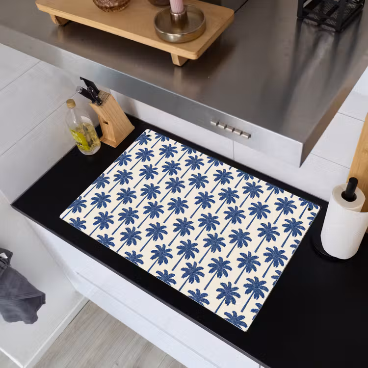 Symmetrisch - Palm - Blauw Inductie beschemer met haakjes klein 777 -sfeer1