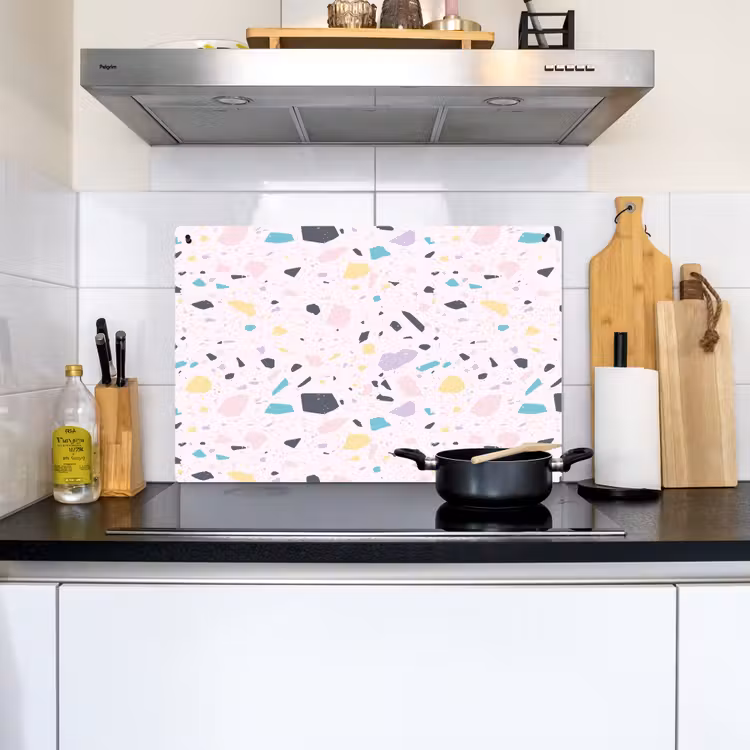Terrazzo - Patroon - Zacht - Snoep Inductie beschemer met haakjes klein 777 -sfeer2