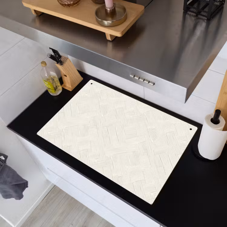 Textuur - Abstract - Beige Inductie beschemer met haakjes klein 777 -sfeer1
