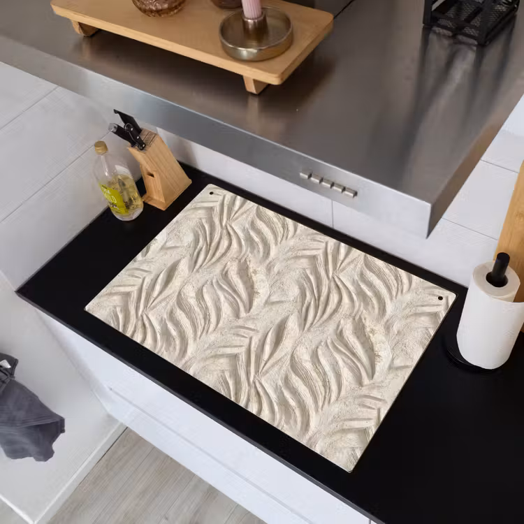 Textuur - Reliëf - Beige Inductie beschemer met haakjes klein 777 -sfeer1