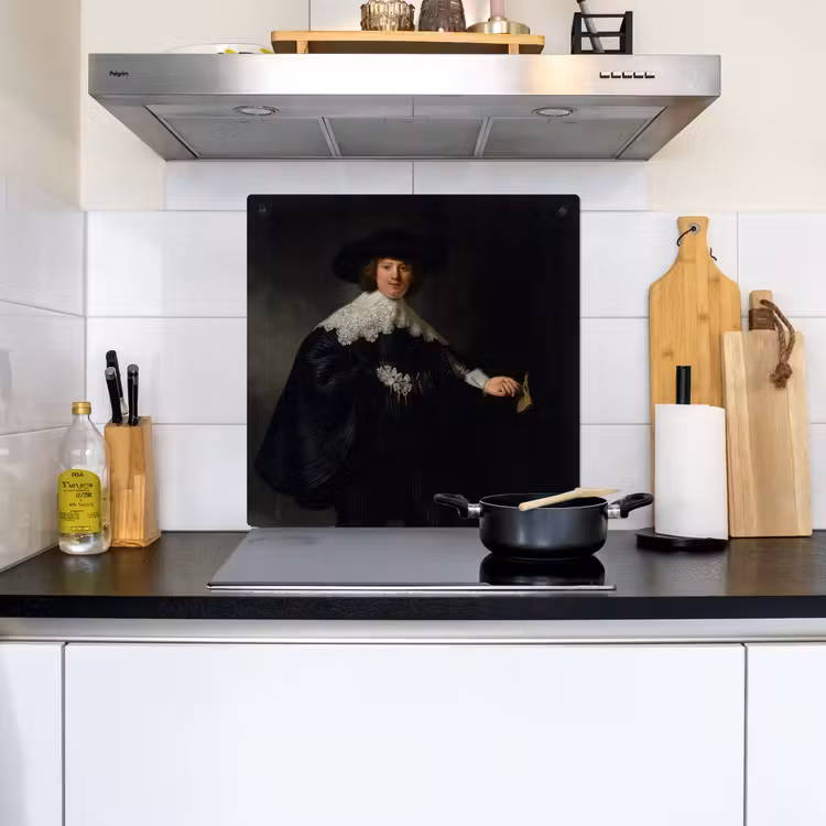Het huwelijksportret van Marten Soolmans - Rembrandt van Rijn Inductie beschemer met haakjes middel -sfeer2