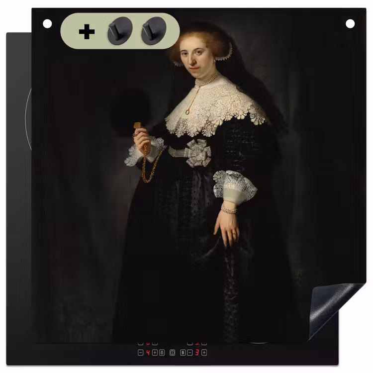 Het huwelijksportret van Oopjen Coppit - Rembrandt van Rijn Inductie beschemer met haakjes middel -3d