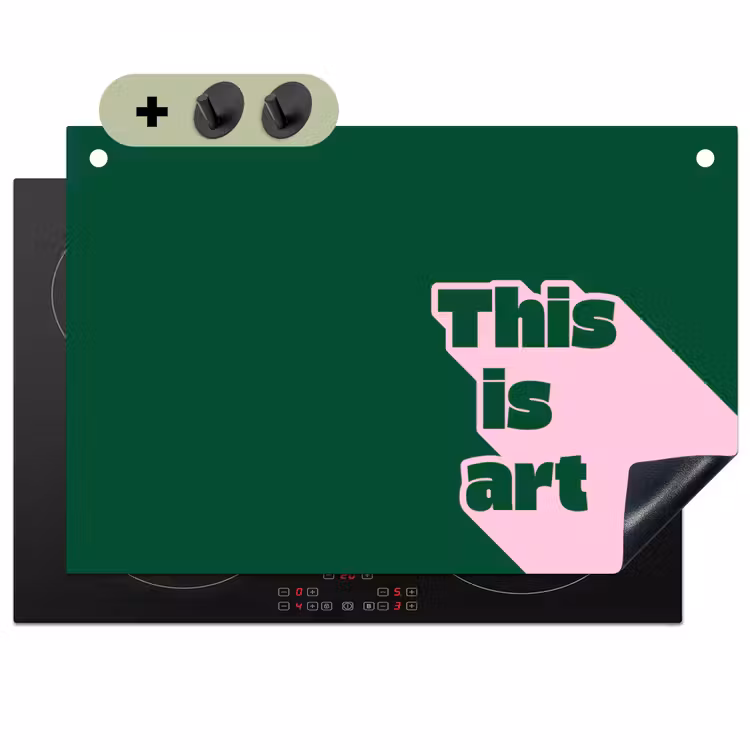 This is art - Schaduw - Roze Inductie beschemer met haakjes klein -3d