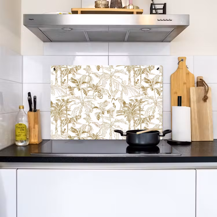 Tijger - Oerwoud - Beige Inductie beschemer met haakjes klein 777 -sfeer2