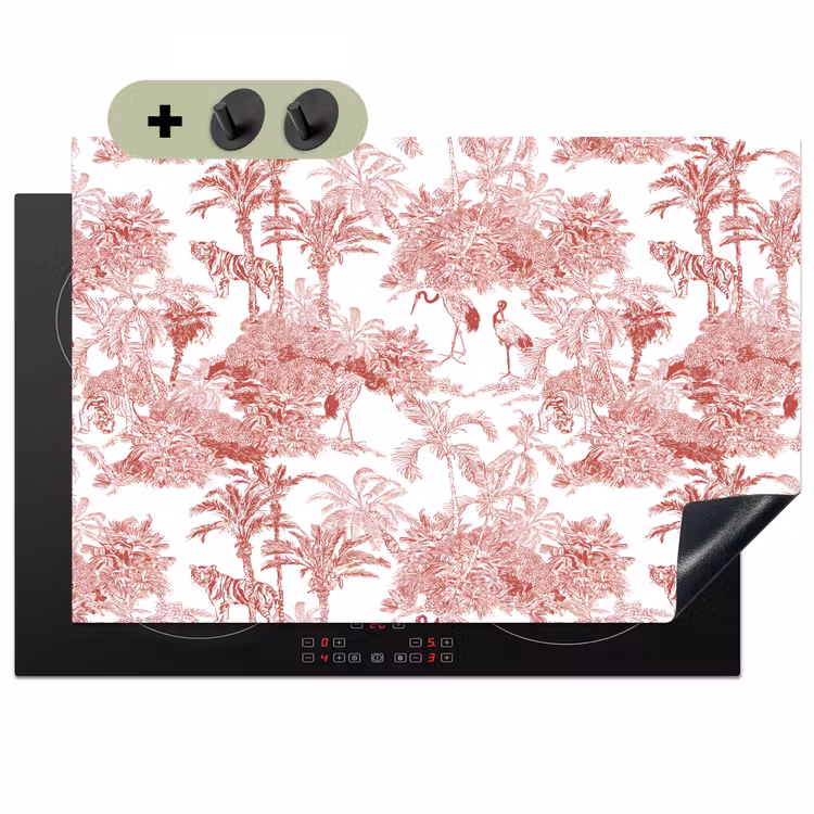Tijger - Jungle - Natuur - Rood Inductie beschemer met haakjes klein 777 -3d