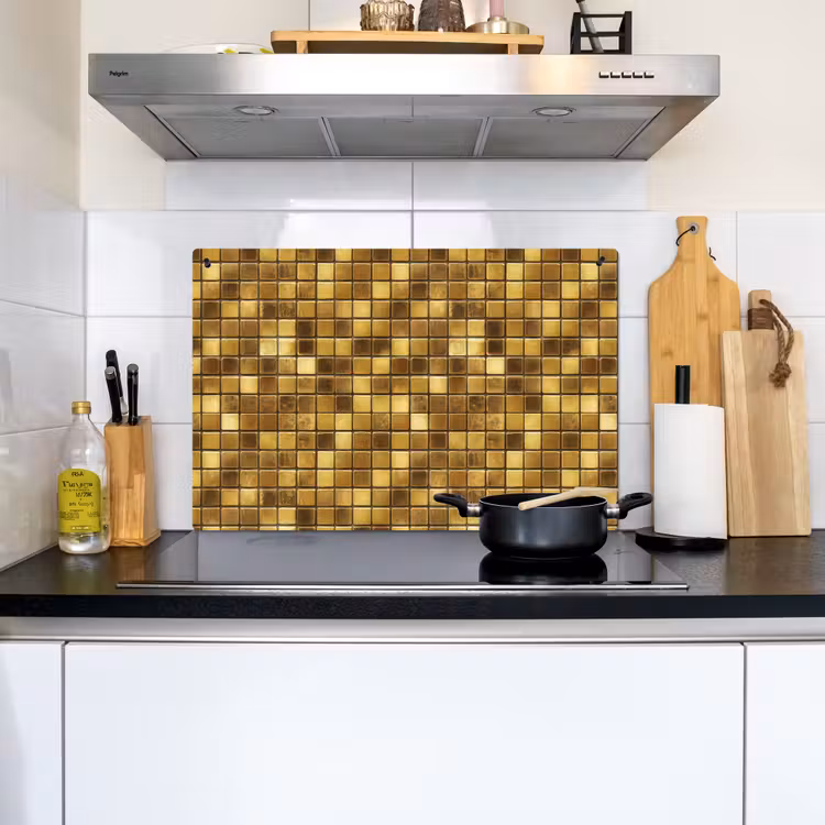 Tegels - Mozaïek - Luxe - Warm Goud Inductie beschemer met haakjes klein 777 -sfeer2