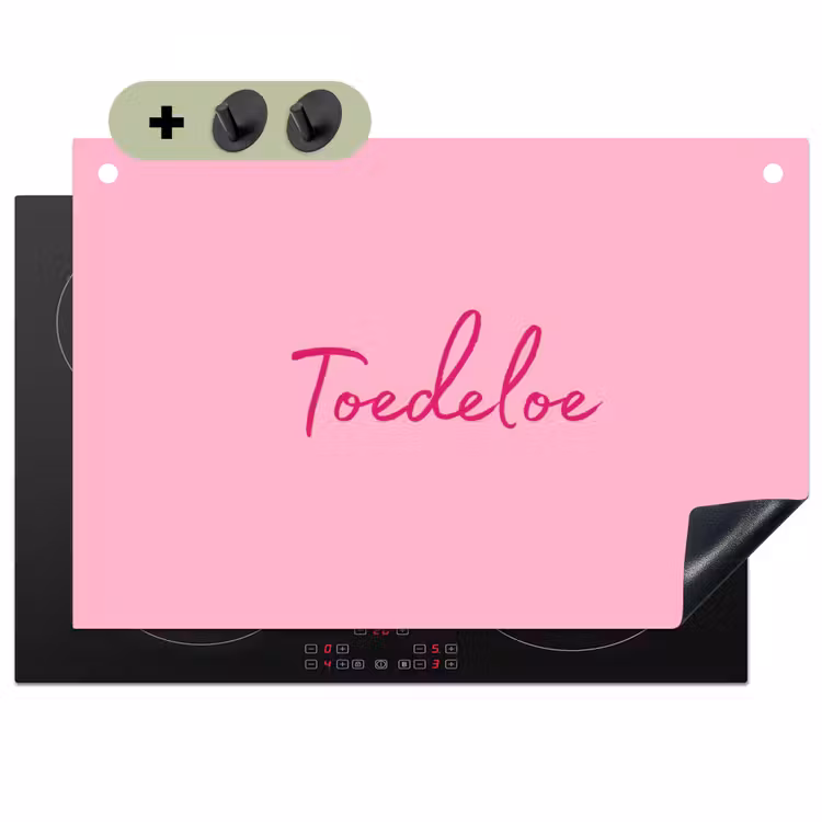Toedeloe - Roze - Minimalistisch Inductie beschemer met haakjes klein -3d