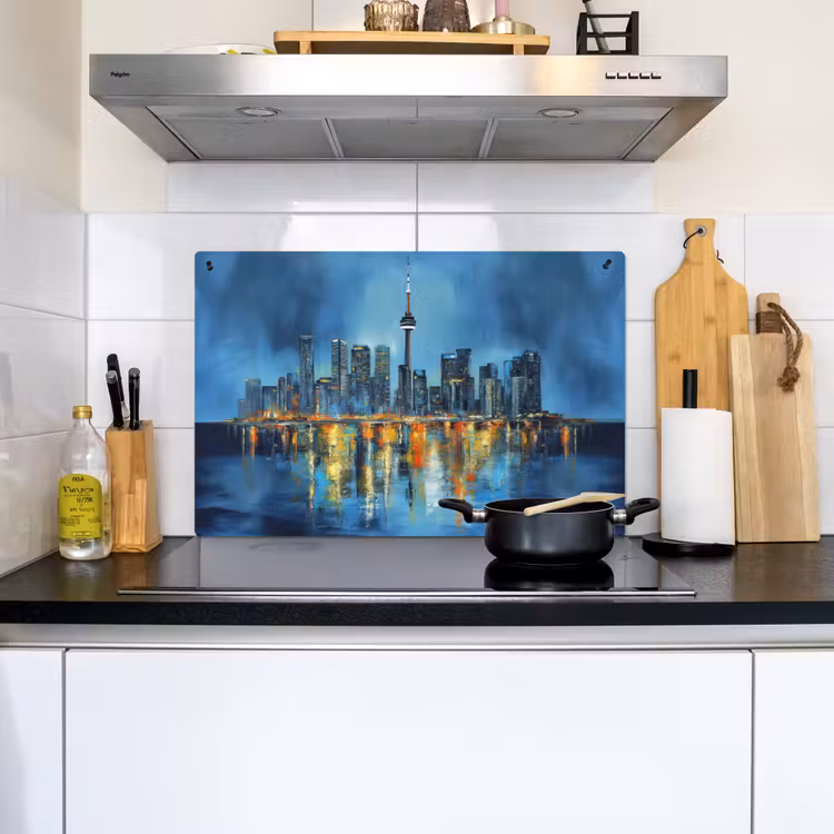 Skyline Toronto - Water - Stadslichten - Toren Inductie beschemer met haakjes klein -sfeer2