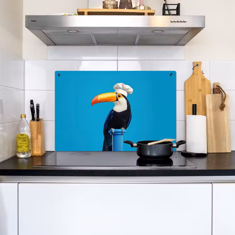 Tucan - Sokkel - Vogel - Koksmuts Inductie beschemer met haakjes klein -sfeer2