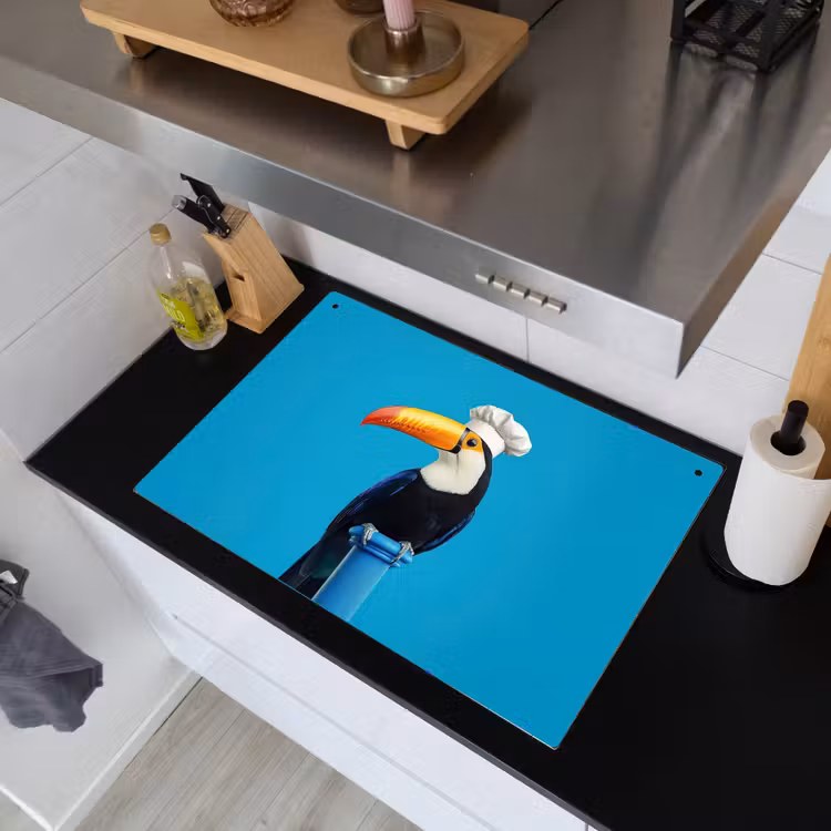 Tucan - Sokkel - Vogel - Koksmuts Inductie beschemer met haakjes klein -sfeer1