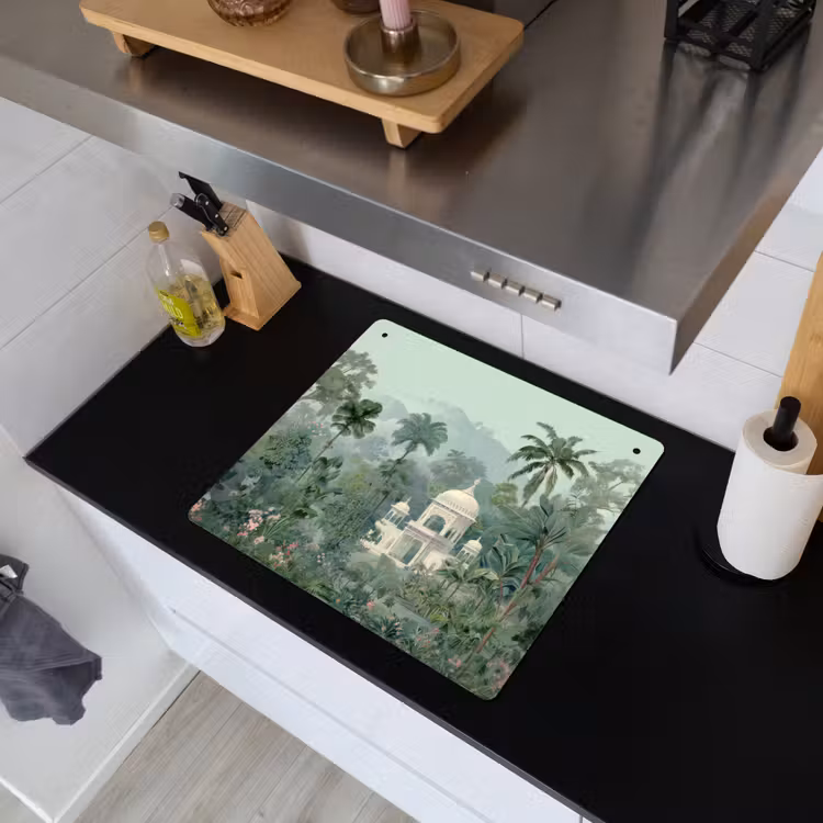 Tropische tuin - Koepelgebouw - Bloemen Inductie beschemer met haakjes middel -sfeer1