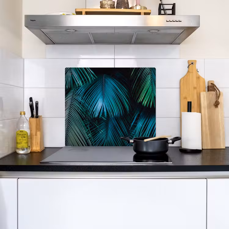 Inductie beschermer - Inductie afdekplaat - Tropical - Jungle - Bladeren - Groen Inductie beschemer met haakjes middel -sfeer2