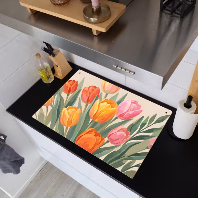 Tulpen - Abstract - Kleurrijk Inductie beschemer met haakjes klein -sfeer1