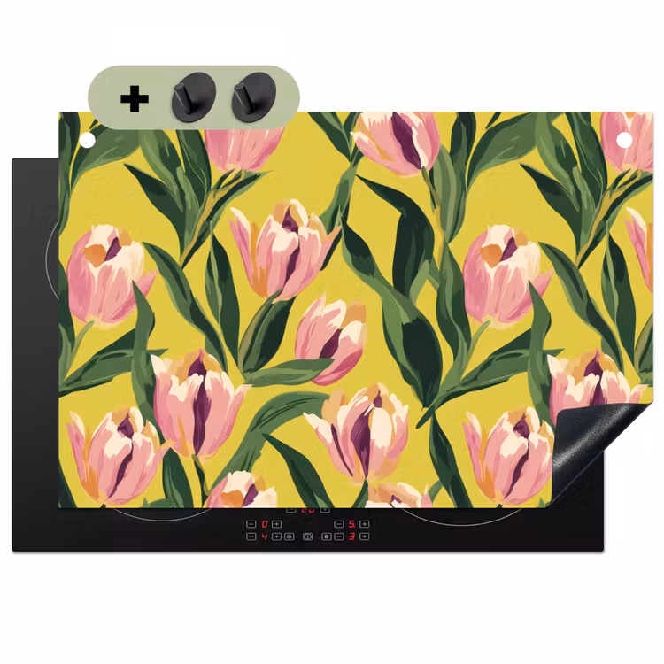 Tulpen - Botanisch - Geel Inductie beschemer met haakjes klein 777 -3d