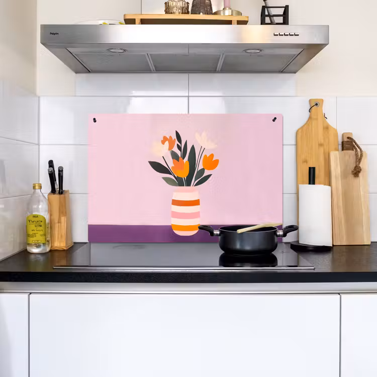 Tulpen - Vaas - Strepen - Paars Inductie beschemer met haakjes klein -sfeer2